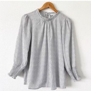 Maison d’Amelie | Women’s Flowy White/Black Small Dot Blouse | XS | NWOT